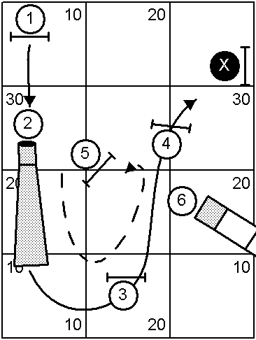 Course With Dog and Handler Paths