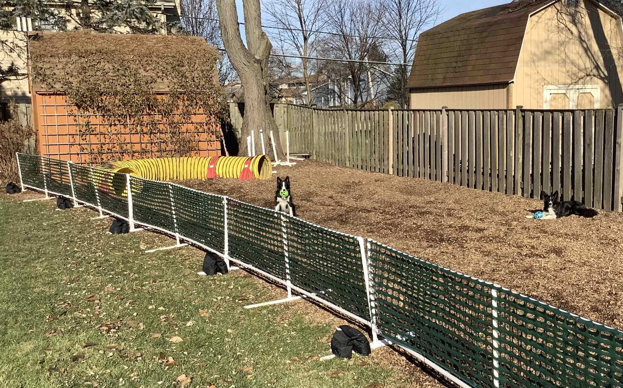 One sandbag on the end legs of each gate section